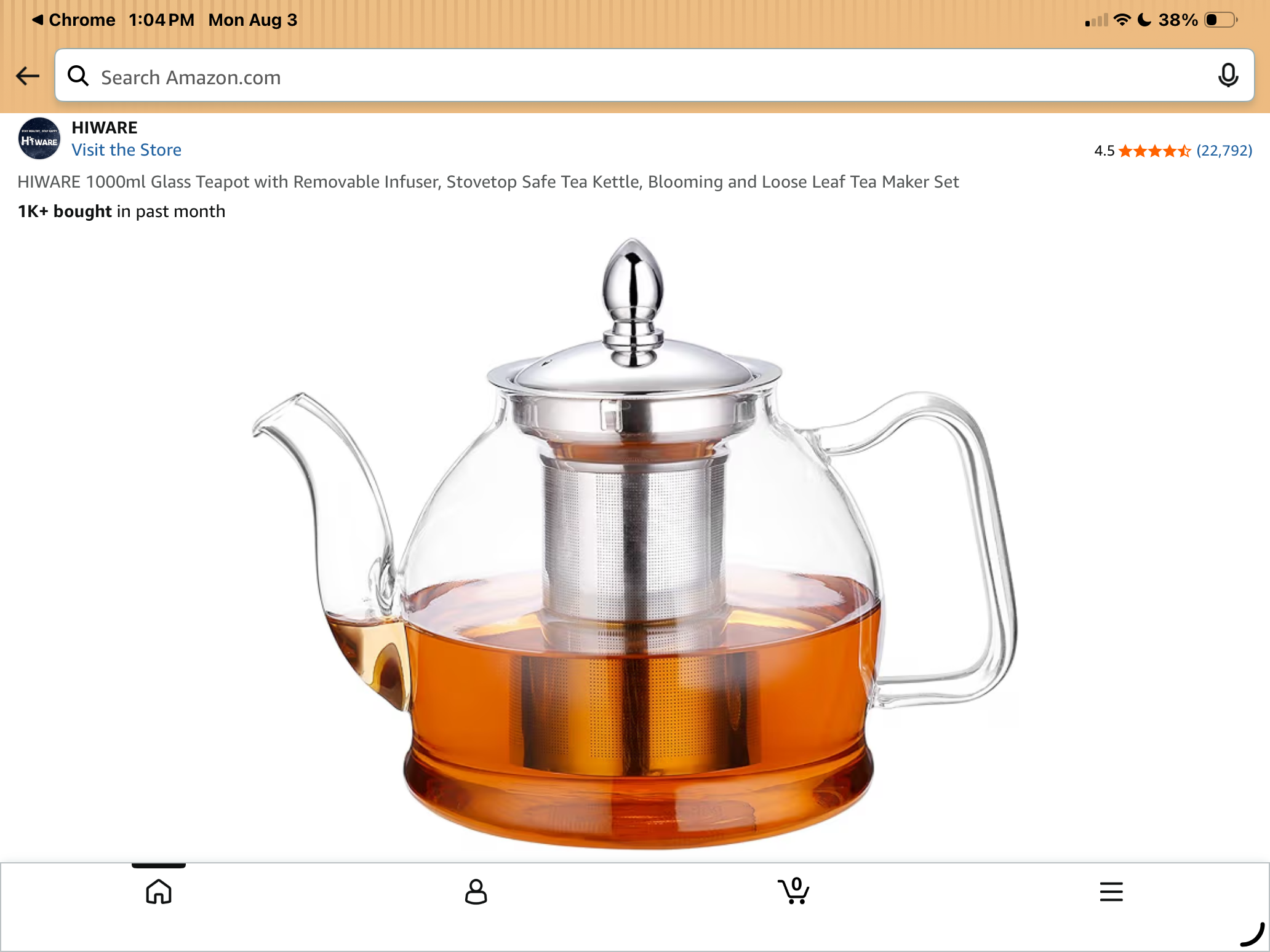 HIWARE Glass Teapot with Infuser